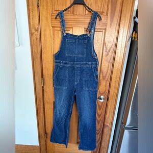 NWOT GAP Classic Blue Denim, Straight Leg Overalls, Size Large